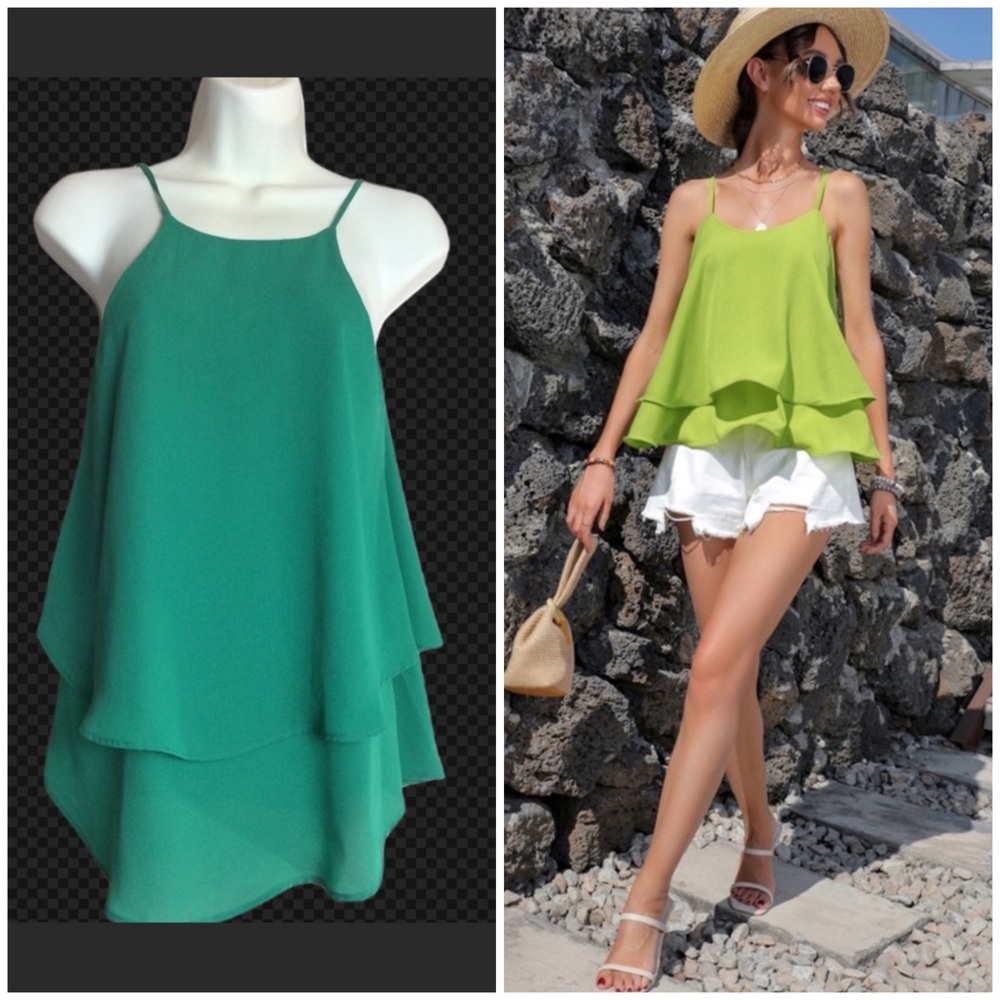 Emmelee solid layered hem Cami top